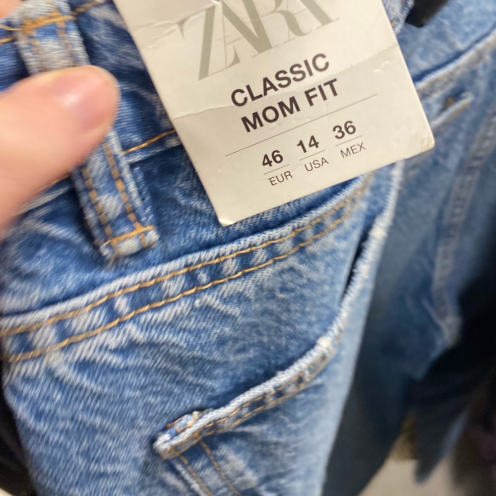 14 Zara Classic Mom Fit Jeans NWT - Picture 6 of 8